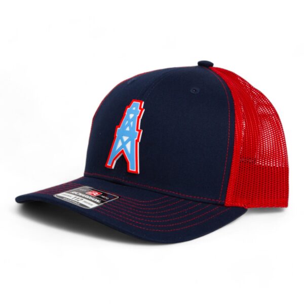 Houston Oilers 3D Snapback Trucker Hat- Navy/ Red