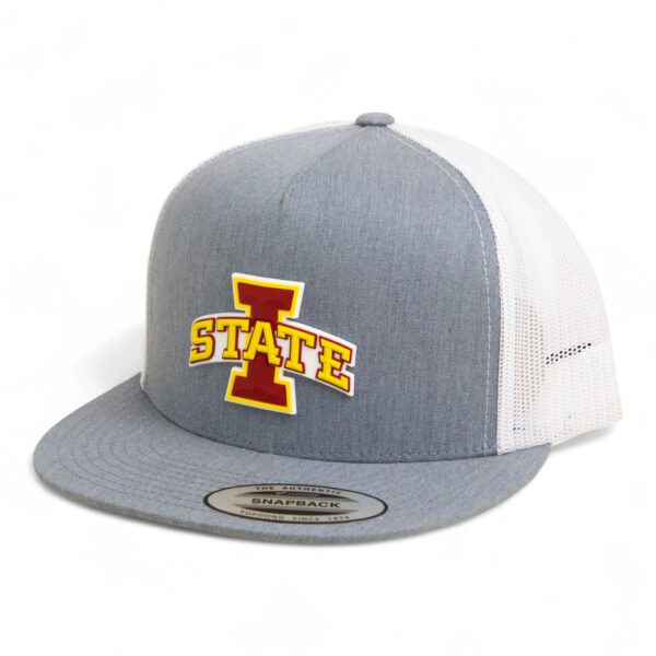 Iowa State Cyclones 3D YP Snapback Flat Bill Trucker Hat- Heather Grey/ White