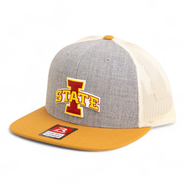 Iowa State Cyclones 3D Wool Blend Flat Bill Hat- Heather Grey/ Birch/ Biscuit