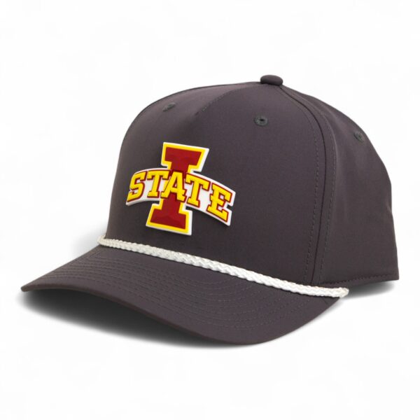 Iowa State Cyclones 3D Five Panel Classic Rope Hat- Charcoal/ White