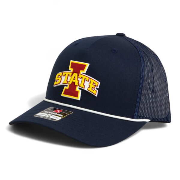 Iowa State Cyclones 3D Snapback Trucker Rope Hat- Navy/ White