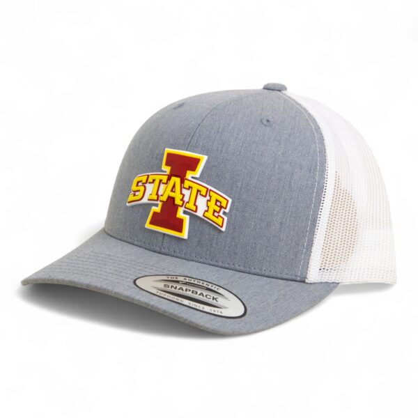 Iowa State Cyclones 3D YP Snapback Trucker Hat- Heather Grey/ White
