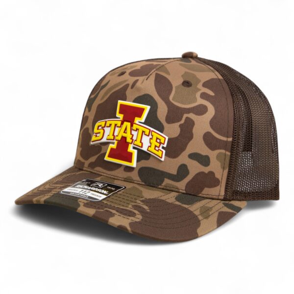 Iowa State Cyclones 3D Snapback Trucker Hat- Bark Duck Camo/ Brown