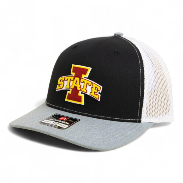Iowa State Cyclones 3D Snapback Trucker Hat- Black/ White/ Heather Grey