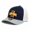 Iowa State Cyclones 3D Snapback Trucker Hat- Navy/ White/ Heather Grey