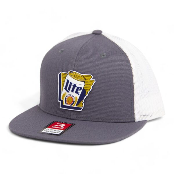 It's Miller Time Arkansas 3D Wool Blend Flat Bill Hat- Charcoal/ White