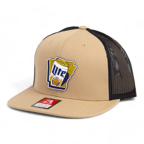 It's Miller Time Arkansas 3D Wool Blend Flat Bill Hat- Tan/ Black