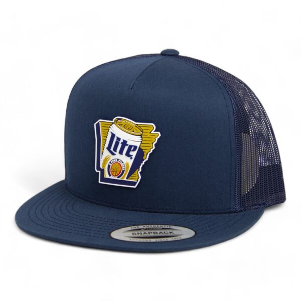 It's Miller Time Arkansas 3D YP Snapback Flat Bill Trucker Hat- Navy