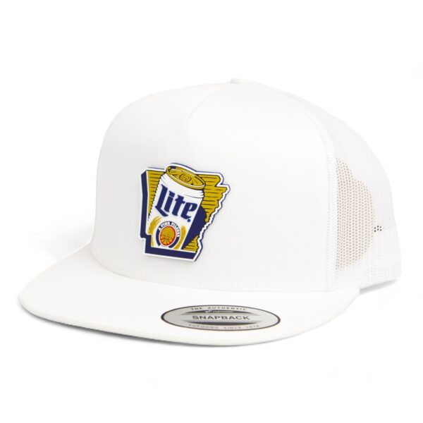 It's Miller Time Arkansas 3D YP Snapback Flat Bill Trucker Hat- White