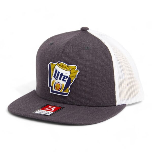 It's Miller Time Arkansas 3D Wool Blend Flat Bill Hat- Heather Charcoal/ White