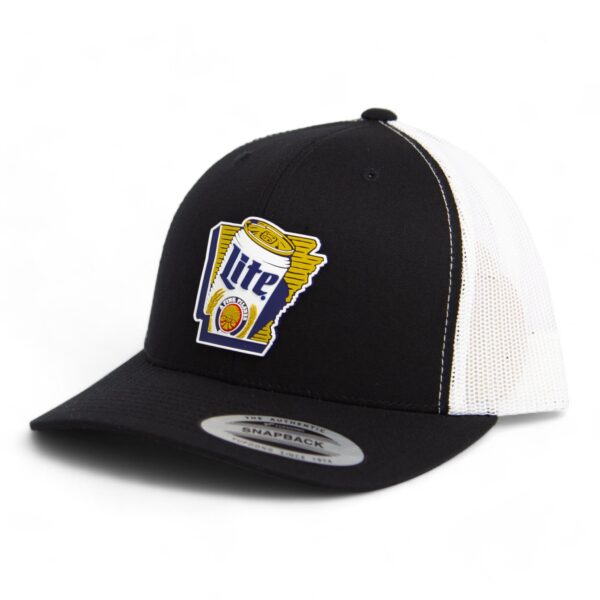 It's Miller Time Arkansas 3D YP Snapback Trucker Hat- Black/ White
