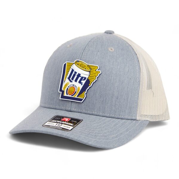 It's Miller Time Arkansas 3D Snapback Trucker Hat- Heather Grey/ Light Grey