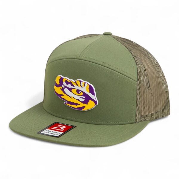 LSU Tiger Eye 3D Snapback Seven-Panel Flat Bill Trucker Hat- Loden Green