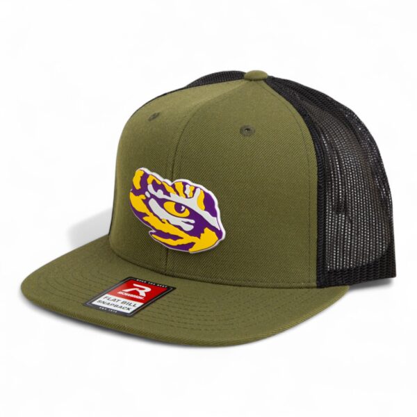 LSU Tiger Eye 3D Wool Blend Flat Bill Hat- Loden/ Black