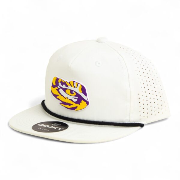 LSU Tiger Eye 3D Perforated Rope Hat- White/ Black