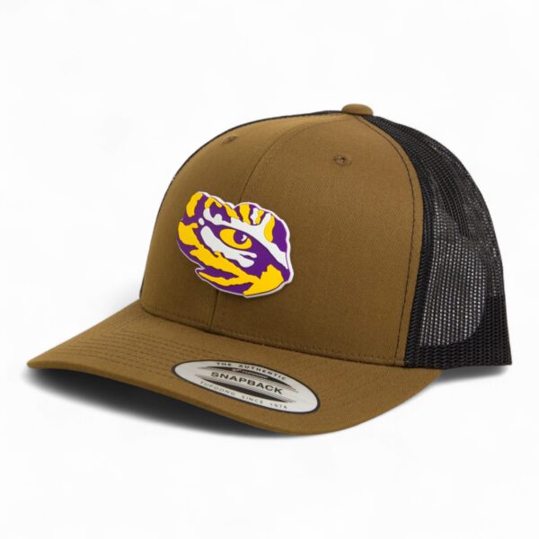 LSU Tiger Eye 3D YP Snapback Trucker Hat- Coyote/ Black