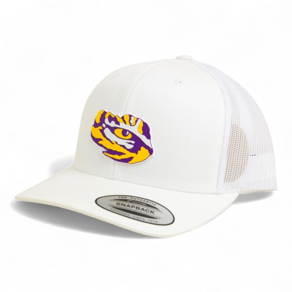 LSU Tiger Eye 3D YP Snapback Trucker Hat- White