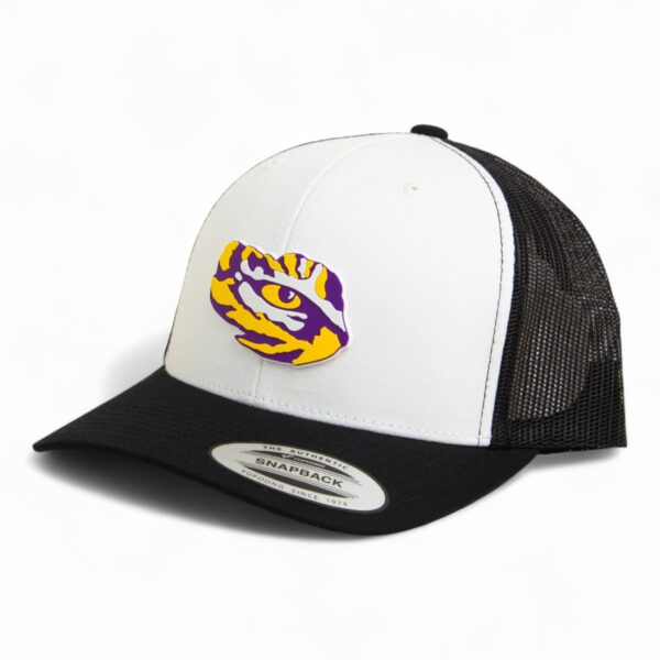 LSU Tiger Eye 3D YP Snapback Trucker Hat- White/ Black