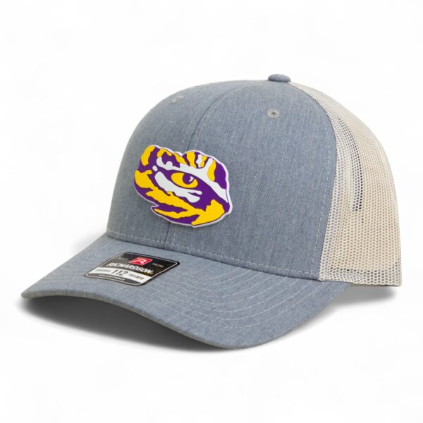 LSU Tiger Eye 3D Snapback Trucker Hat- Heather Grey/ Light Grey
