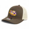 LSU Tiger Eye 3D Snapback Trucker Hat- Chocolate Chip/ Birch