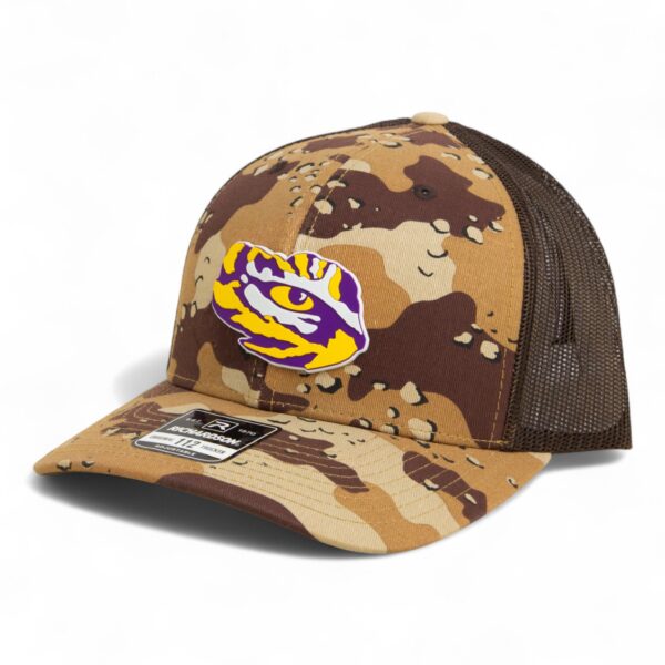 LSU Tiger Eye 3D Snapback Trucker Hat- Desert Camo/ Brown