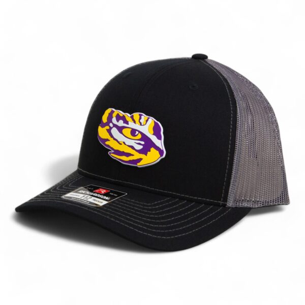 LSU Tiger Eye 3D Snapback Trucker Hat- Black/ Charcoal