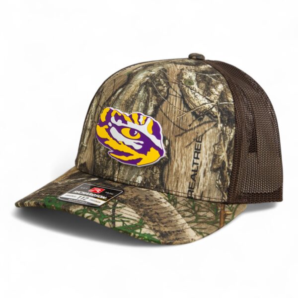 LSU Tiger Eye 3D Snapback Trucker Hat- Realtree Edge/ Brown