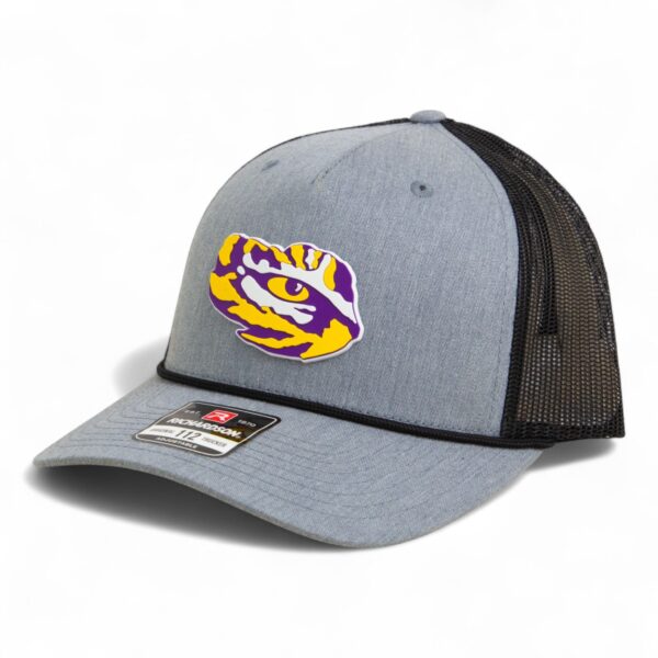 LSU Tiger Eye 3D Snapback Trucker Rope Hat- Heather Grey/ Black