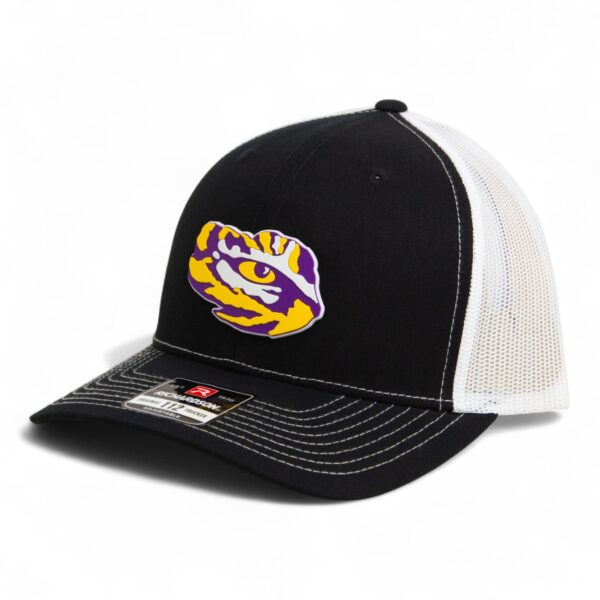 LSU Tiger Eye 3D Snapback Trucker Hat- Black/ White