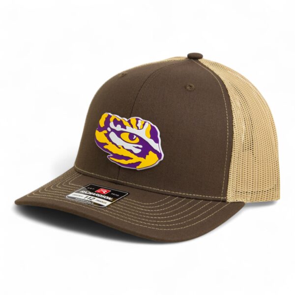 LSU Tiger Eye 3D Snapback Trucker Hat- Brown/ Tan