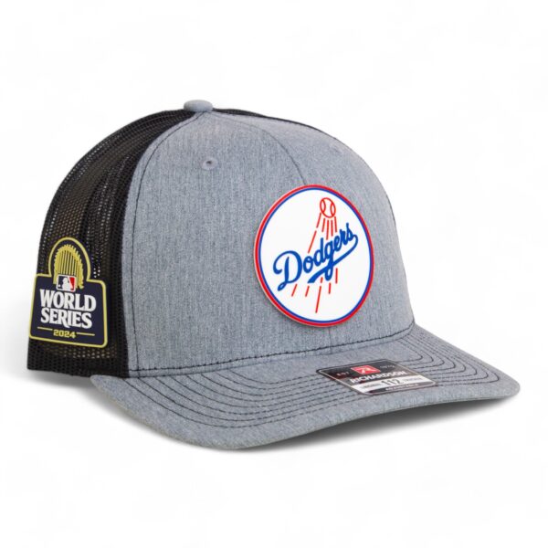 Los Angeles Dodgers 2024 World Series Snapback Trucker Hat- Heather Grey/ Black
