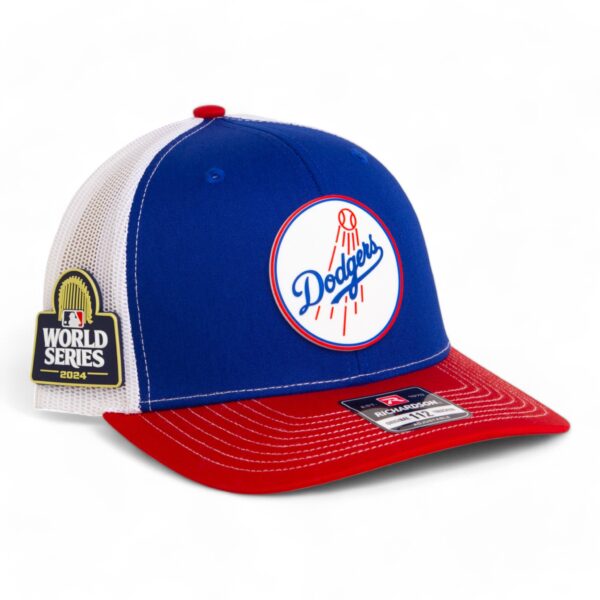 Los Angeles Dodgers 2024 World Series Snapback Trucker Hat- Royal/ White/ Red