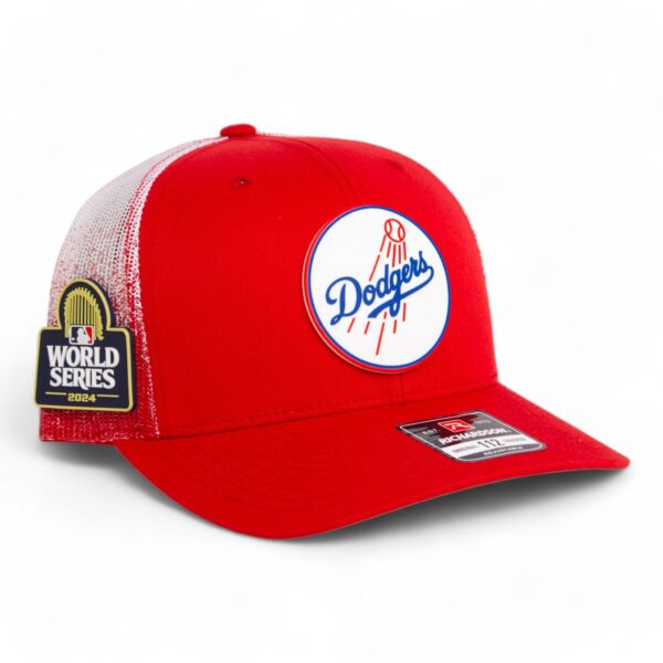Los Angeles Dodgers 2024 World Series Snapback Trucker Hat- Red Fade