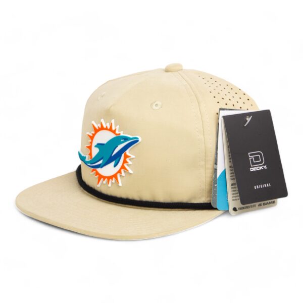 Miami Dolphins 3D Perforated Rope Hat- Birch/ Black