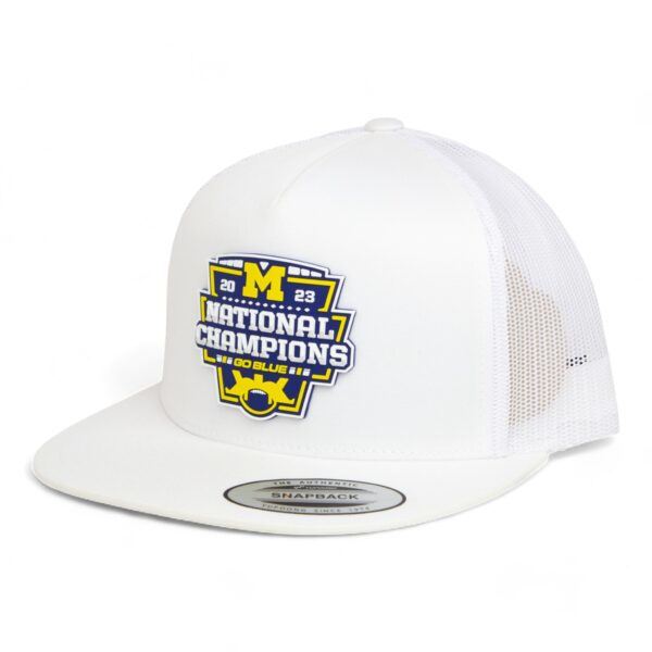 Michigan Wolverines College Football National Champions 3D YP Snapback Flat Bill Trucker Hat- White