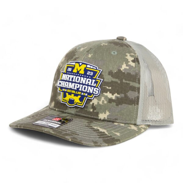 Michigan Wolverines College Football National Champions 3D Snapback Trucker Hat- Military Digital Camo