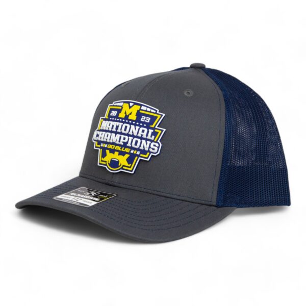 Michigan Wolverines College Football National Champions 3D Snapback Trucker Hat- Charcoal/ Navy