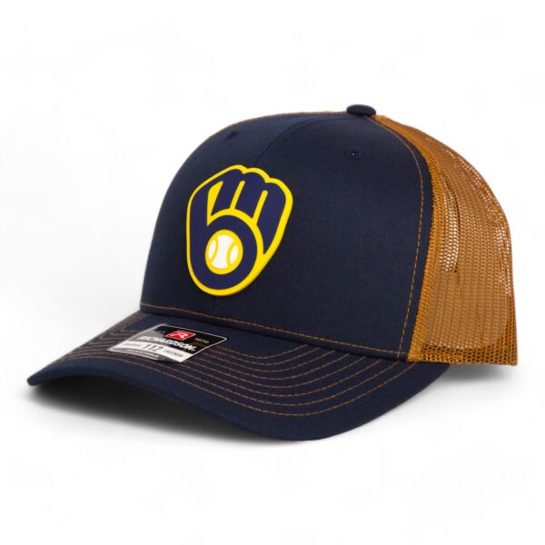 Milwaukee Brewers 3D Snapback Trucker Hat- Navy/ Caramel