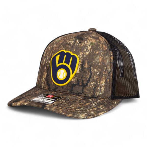 Milwaukee Brewers 3D Snapback Trucker Hat- Realtree Timber/ Black