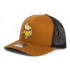 Minnesota Vikings 3D Snapback Trucker Hat- Caramel/ Black