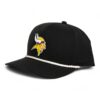 Minnesota Vikings 3D Five Panel Classic Rope Hat- Black/ White