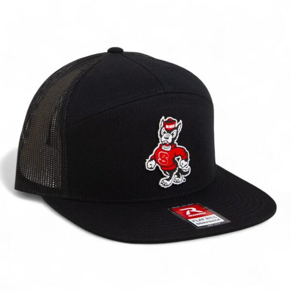 NC State Wolfpack Strutting Wolf 3D Snapback Seven-Panel Flat Bill Trucker Hat- Black