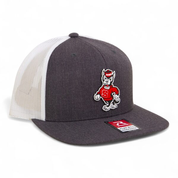 NC State Wolfpack Strutting Wolf 3D Wool Blend Flat Bill Hat- Heather Charcoal/ White