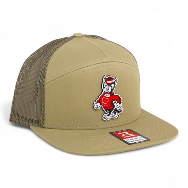 NC State Wolfpack Strutting Wolf 3D Snapback Seven-Panel Flat Bill Trucker Hat- Pale Loden