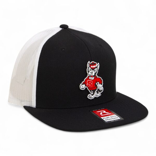 NC State Wolfpack Strutting Wolf 3D Wool Blend Flat Bill Hat- Black/ White