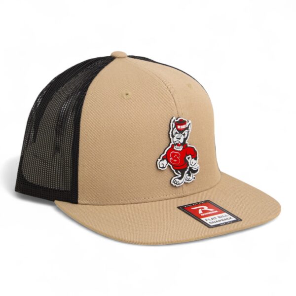 NC State Wolfpack Strutting Wolf 3D Wool Blend Flat Bill Hat- Tan/ Black