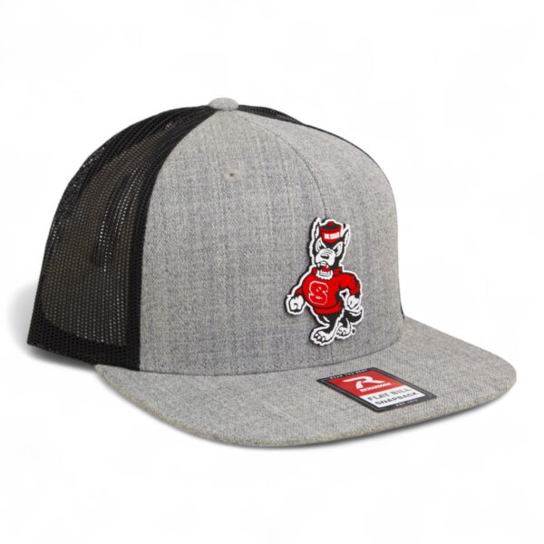 NC State Wolfpack Strutting Wolf 3D Wool Blend Flat Bill Hat- Heather Grey/ Black