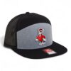 NC State Wolfpack Strutting Wolf 3D Snapback Seven-Panel Flat Bill Trucker Hat- Heather Grey/ Black