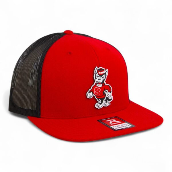 NC State Wolfpack Strutting Wolf 3D Wool Blend Flat Bill Hat- Red/ Black