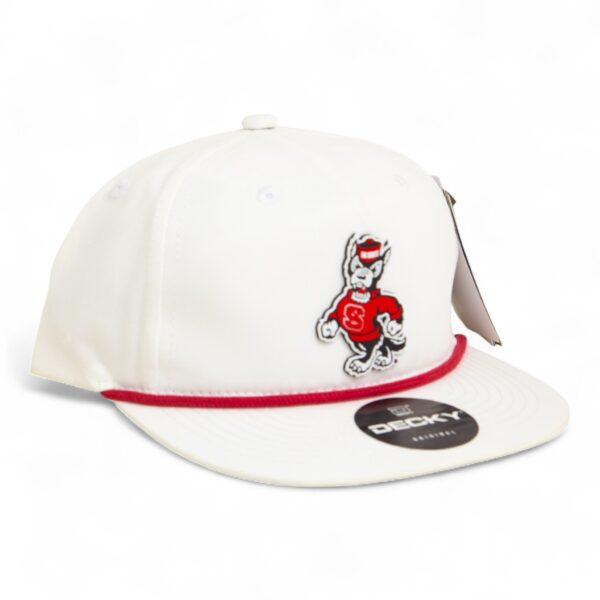 NC State Wolfpack Strutting Wolf 3D Classic Rope Hat- White/ Red